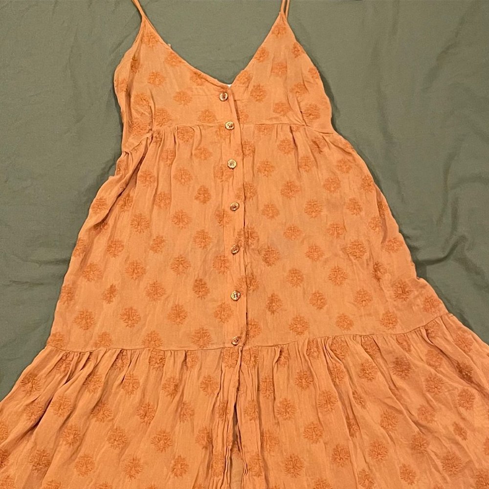 Dixie Golden Embroider Midi Dress w/Adjust Straps